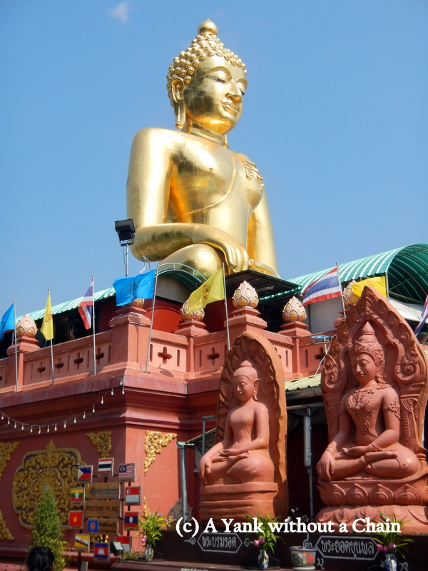 A giant golden Buddha at the Golden Triangle